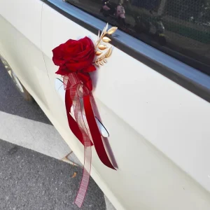 Rose Rouge pour Portière Voiture Mariage