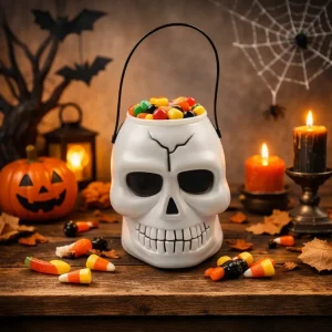 Seau à Bonbons Crâne Halloween