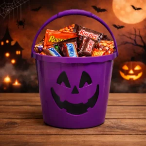 Seau à Friandises Halloween Violet Design