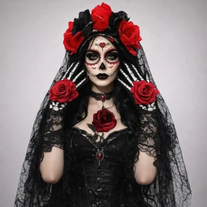 Serre-Tête Mariée Noire Accessoirisée