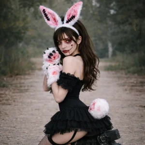 Serre-tête Lapin Halloween avec Accessoires