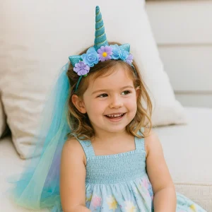 Serre-tête Licorne à Voile Bleu