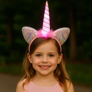 Serre-tête Lumineux à Sequins Roses