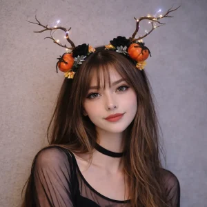 Serre-tête Lumineux Halloween Citrouille