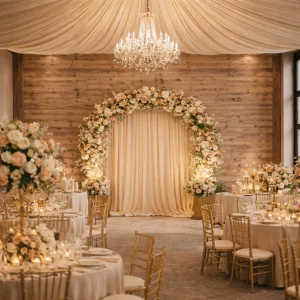 Voilage Plafond Mariage Champagne