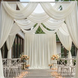 Voilage Plafond Mariage Ivoire