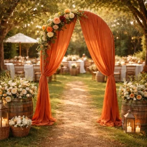Voilage pour Arche Mariage Terracotta