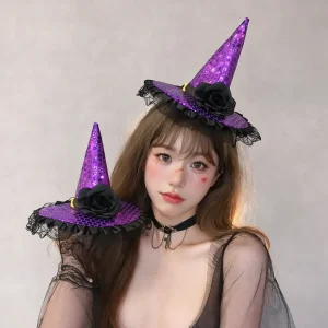 Serre-tête Chapeau Halloween Violet